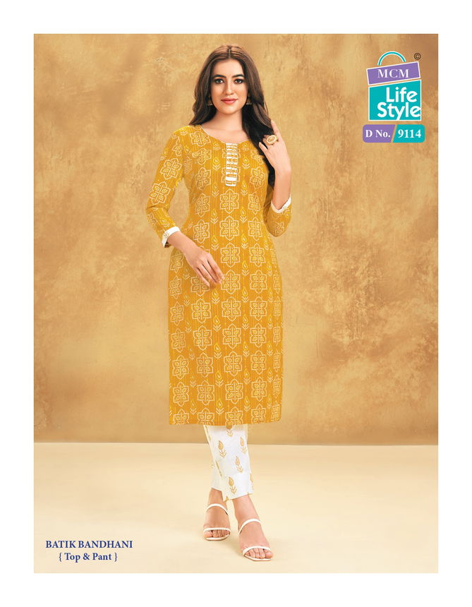 Priyatama Bandhej Vol 1 By Mcm Printed Cotton Kurti With Bottom Wholesale Price In Surat